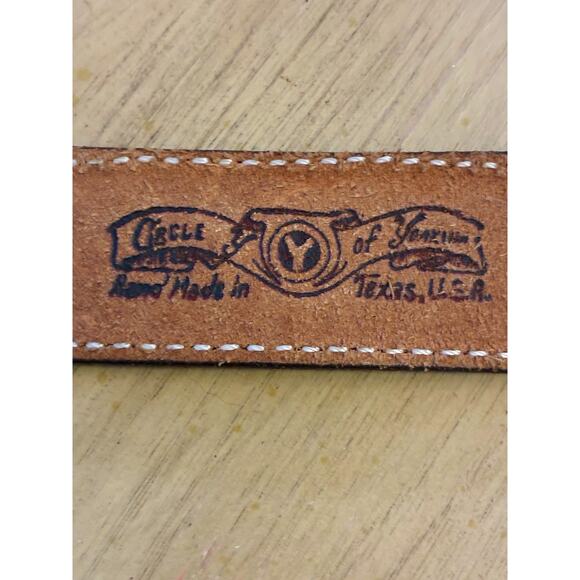 Circle Y Of Yoakum South Western Leather Belts Tooled Carved Native NEW Sz 30-32 - Picture 3 of 16